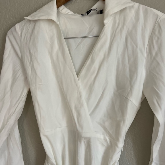 Endless Charm White Collared Long Sleeve Mini Dress - Picture 5 of 6